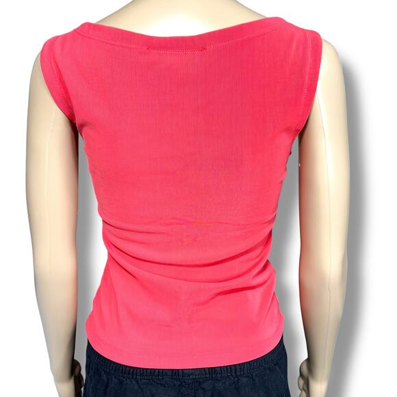 Vintage Necessary Objects Womens Blouse Shirt Top Boat Neck Slim Fit Coral Small - Picture 3 of 8